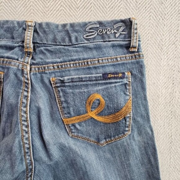 Seven 7 For All Mankind Jeans Women's Size 6 (W30 L30) Medium Wash Boot Cut EUC - Picture 11 of 13